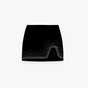 Zara Black Mini Skirt with Silver Stud Detail